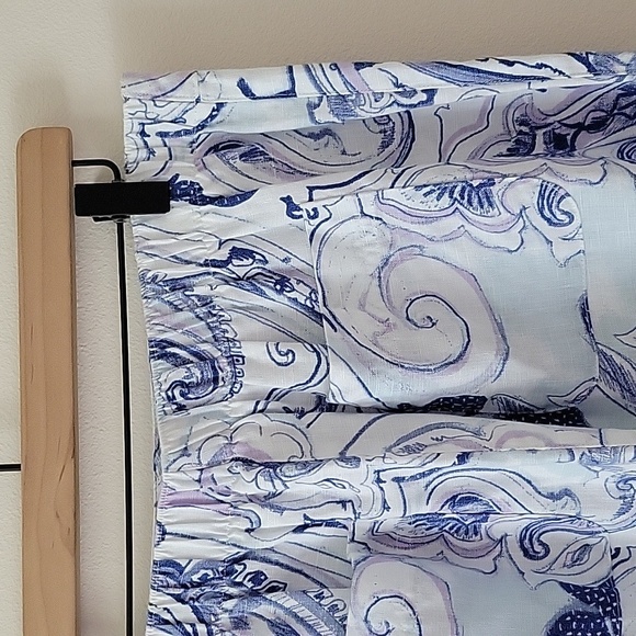 Chico's Blue White Paisley Linen Crop Pants Size Medium/8 - Picture 5 of 6